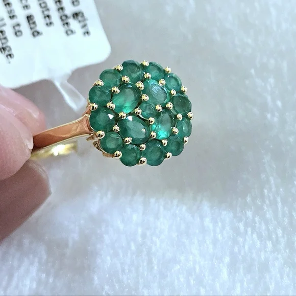 Shivam Green💚 Onyx Floral🌸 Cluster Ring💍 - NWT - Picture 15 of 16